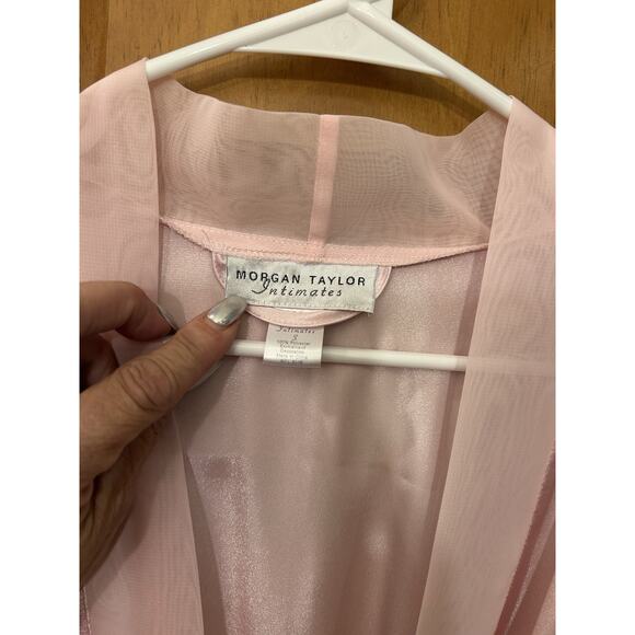 MORGAN TAYLOR INTIMATES 2Pc Matching Robe & Nightie Pink Small Sequins Floral - Picture 6 of 9